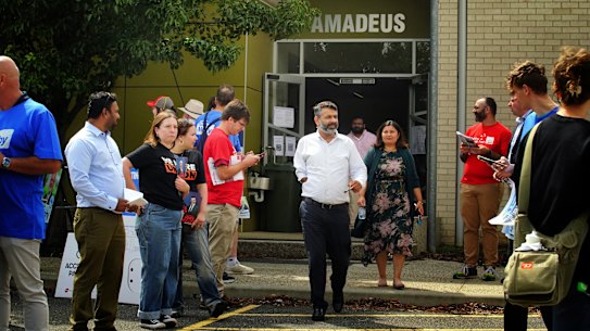 A voting centre for the seat of Werribee  at Manor Lakes Primary School in Wyndham Vale.