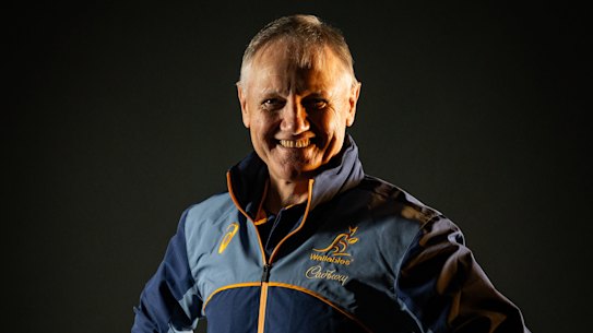 Joe Schmidt poses for a portrait during a Wallabies portrait session.