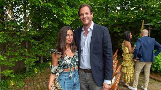 Candice Miller and Brandon Miller attend a Hamptons Magazine party in 2019.
