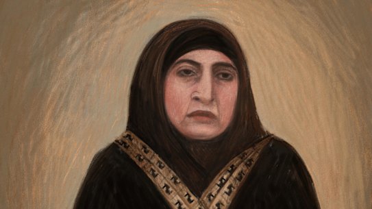 A court sketch of Kawsar Abbas.