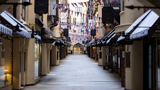 London Court in the CBD is empty. 