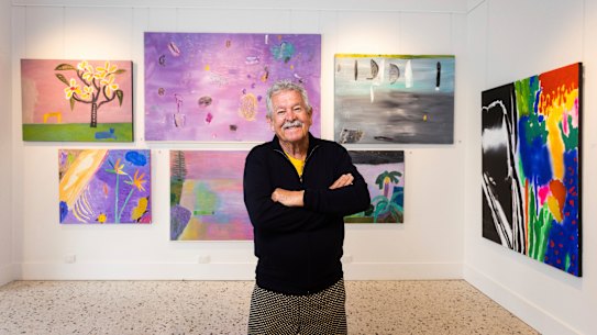 Ken Done at the opening of his new solo exhibition Ken Done: 20 Years at Bluethumb Gallery in Richmond.