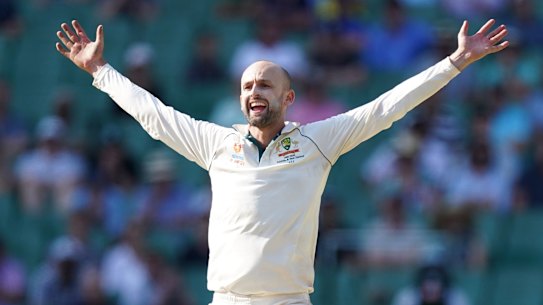 Nathan Lyon appeals on his way to five wickets as Australia wrapped up the second Test on Sunday.