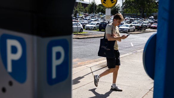 A car park on the Macquarie University campus on Tuesday.