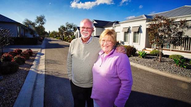 Retiree Steve Doudle and his wife, Denise Colquhoun, at their retirement village in Wollert on Monday.  