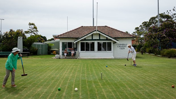 Cammeray: Members of the Bronze team at the Cammeray Croquet Club play a match at the club in Cammeray.