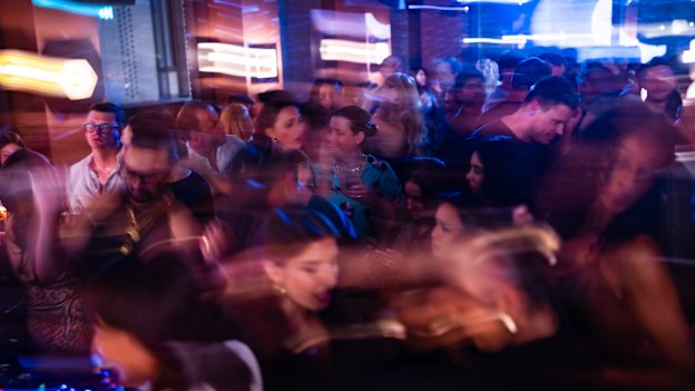 The crowd at DJ Buse Sagaga’s performance at an SES Radio event at Disco Pantera in Circular Quay.