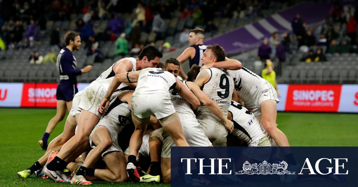 Afl 2020 Carlton Blues Beat Fremantle Dockers With Goal After The Final Siren