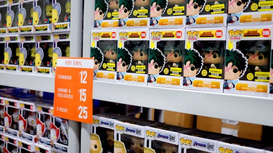 Funko Pops are collectible toys that look very similar to bobbleheads, typically depicting TV characters, movie stars, musicians, mascots, and athletes.