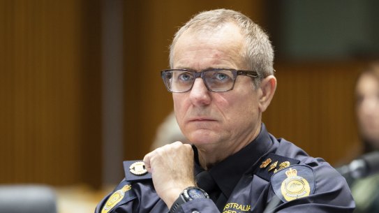 Commissioner of the Australian Border Force Michael Outram during a Senate estimates hearing.