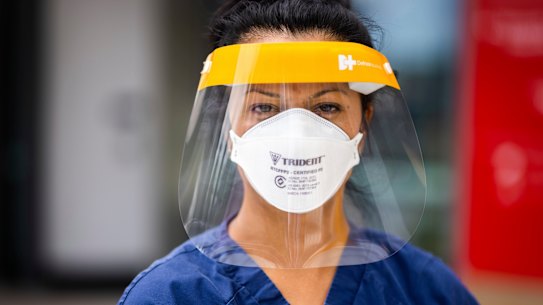 Nursing Coordinator Mel Hyde at Monash Health in Clayton. Hospitals are at breaking point. The state government is considering desperate measures to allow COVID-positive healthcare workers to come into work if they are asymptomatic.

Photograph by Paul Jeffers
The Age NEWS
14 Jan 2022