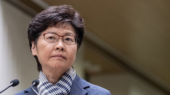 Carrie Lam has warned protesters at a press conference in Hong Kong that violence would not help achieve their goals.