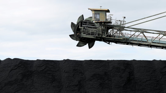 A stockpile of coal near Origin’s Eraring station in NSW.