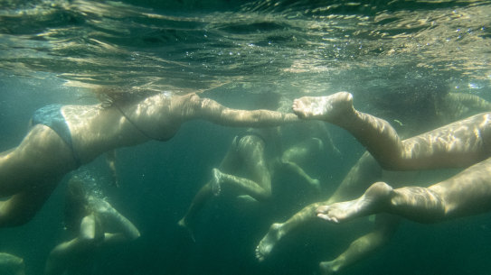 Swimmers cool off at Clovelly Beach in Sydney’s eastern suburbs.
