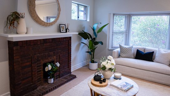 The living room of the house in Bent Street, Lindfield that went under the hammer today.