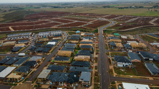An aerial view of the Woodlea development in Aintree. 