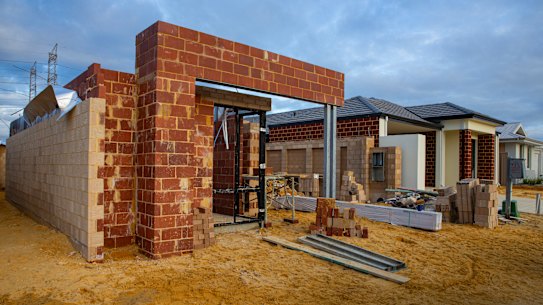 A Perth home under construction.