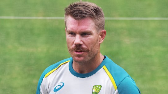 David Warner trains in the nets at the MCG during the Boxing Day Test.