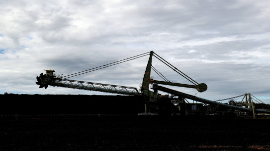 A stockpile of coal at Eraring power station.