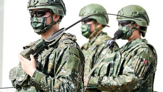 Members of Taiwan’s armed forces during a military exercise in Hukou, Hsinchu County, Taiwan, last week.