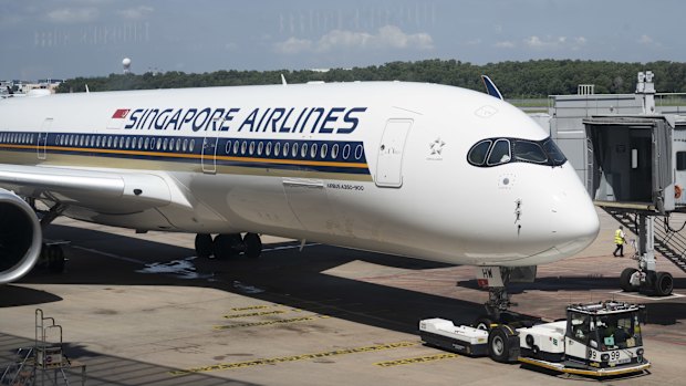 A Singapore Airlines aircraft at Changi Airport.