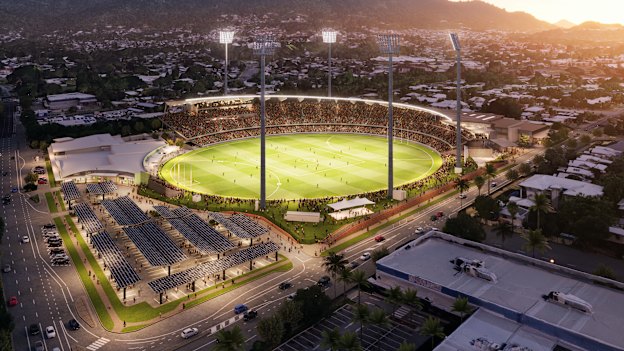 Plams fpr a revelpment of Cazalys Stadium in Cairns to a 20,000-seat arena.