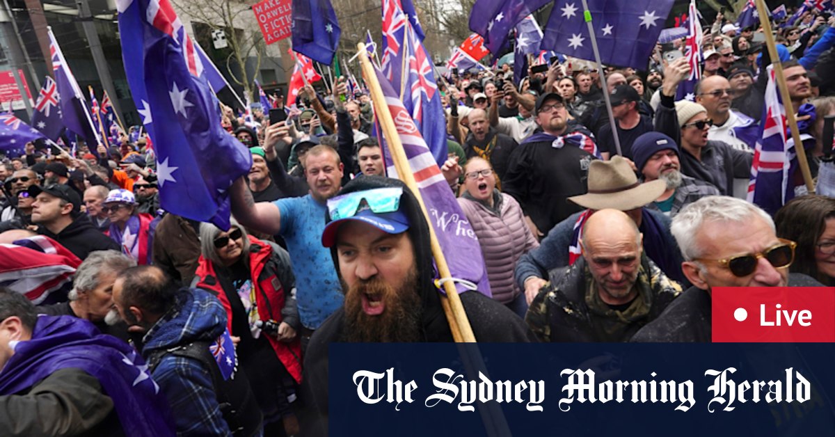 Anti-government and anti-racism protests kick off in Melbourne CBD