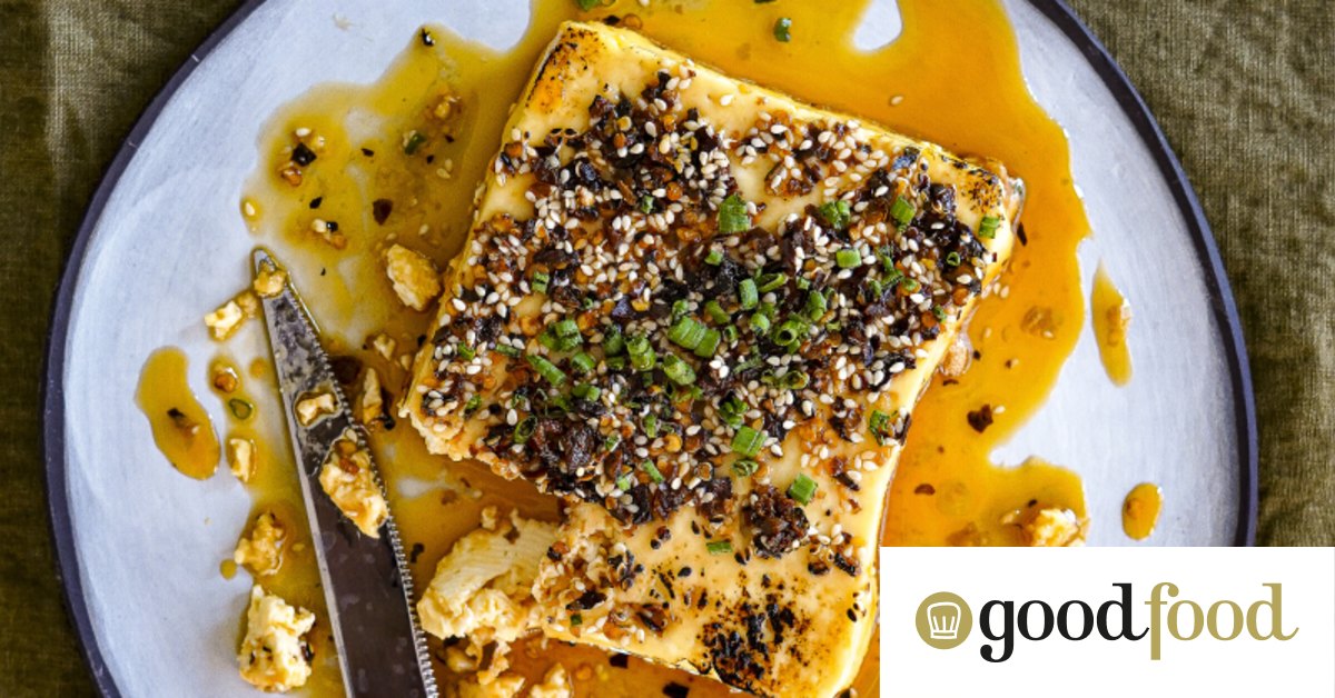 Baked feta with crunchy chilli oil and honey aka new-school sweet chilli Philly dip