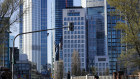 The Frankfurt financial district. Some economists expect the European economy to decline by more than 10 per cent  in the first half of this year. 