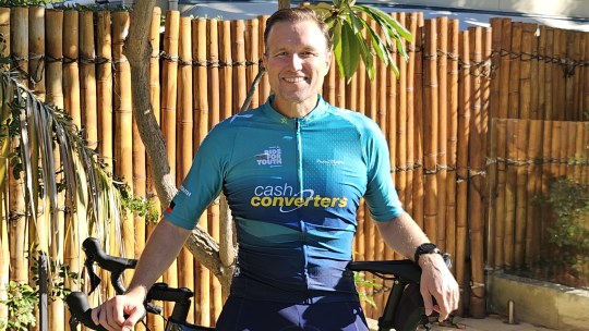 Sam Budiselik, managing director of Cash Converters, with one of his two road bikes. 