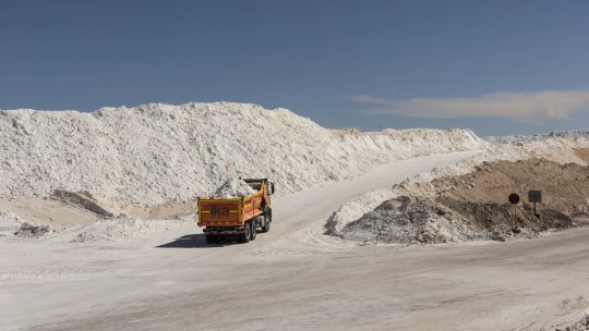 Australian lithium mines dig up hard rocks called spodumene.