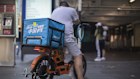 A rider for the HungryPanda online food delivery service in Sydney.