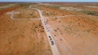 Trucks carry carbon dioxide to Santos’s carbon capture storage facility at Moomba in South Australia.