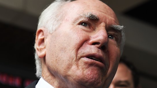 Former PM John Howard joined Premier Berejiklian in a walk at Penrith's Westfield shopping centre.