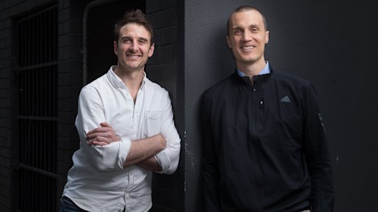 Jobe Watson (left) and Ted Richards.