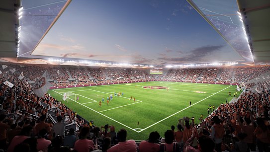 Football Queensland’s proposal for a ‘tier two’ stadium at Perry Park.