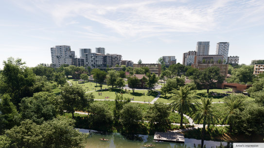 The NSW government has released an indicative masterplan to rezone the Parramatta North precinct. 