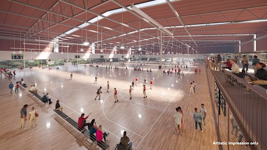 The new indoor sports centre will include **** courts.