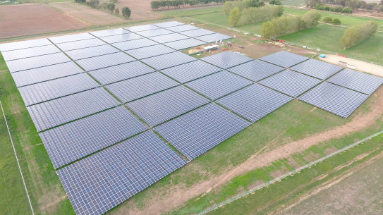 A 128MW solar farm located just outside of Numurkah in Victoria.