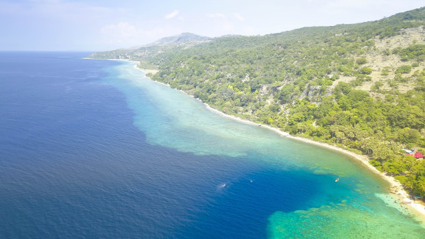 The turquoise coast of Atauro Island.