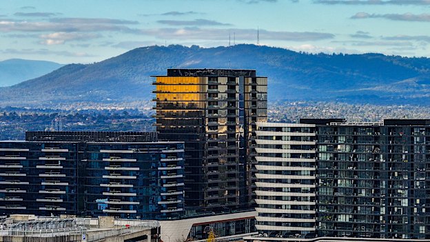 Glen Waverley’s new high-rises look out over suburban streets and the Dandenong Ranges.