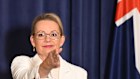 Leader of the Opposition Sussan Ley speaks to media after the Coalition split.
