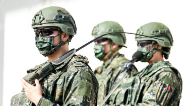 Members of Taiwan’s armed forces during a military exercise in Hukou, Hsinchu County, Taiwan, last week.