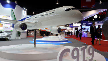 COMAC's flagship C919 plane, its rival to Boeing and Airbus.