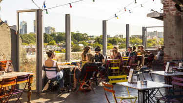 Outdoor dining at Naked In the Sky