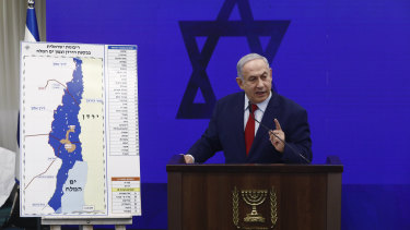 Benjamin Netanyahu said he would annex war-won West Bank territory if he was re-elected, starting with the Jordan Valley. 