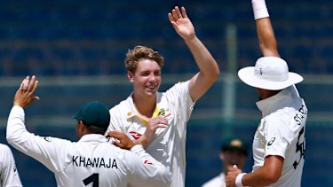 Cameron Green is on song with bat in hand today.