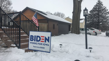 A house in Waukee, Iowa, whose residents are backing Joe Biden.