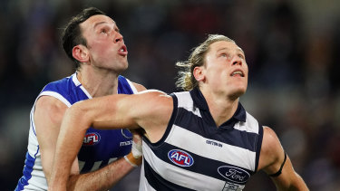 The Cats played Blicavs in the ruck against the Roos.