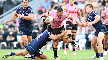 Scott Sorensen charges into the Melbourne defence last week.